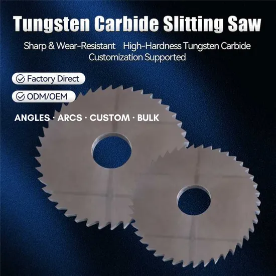 Customized High-Precision 22.26mm Chamfer Hardmetal Slitting Saw for Electric Tool Components Slot